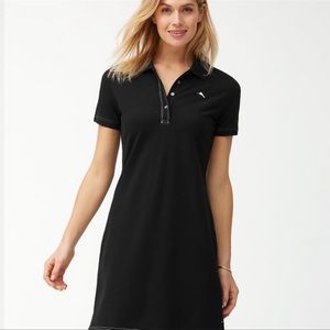 Tommy Bahama classic polo dress, short sleeve, black, size large, NWT